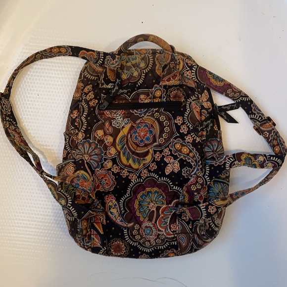 Vera Bradley backpack brown floral paisley travel school travel bag main image 13